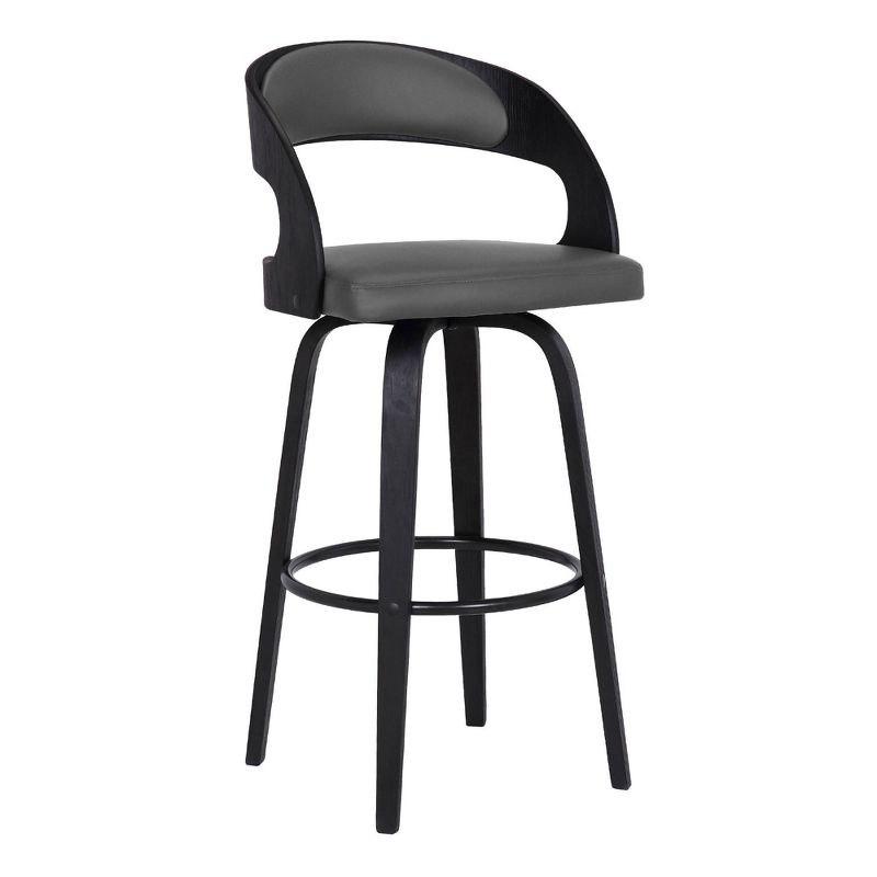 26&#34; Shelly Contemprary Bar Counter Height Barstool Black/Gray - Armen Living, 1 of 11
