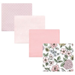 Hudson Baby Infant Girls Cotton Rich Flannel Receiving Blankets, Vintage Blossom, One Size - 1 of 4