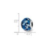 Black Bow Jewelry Blue, Rose Glitter Overlay Glass & Sterling Silver Bead Charm, 15mm - 3 of 4