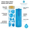 Grosche Venice Eco-friendly Glass Water Bottle With Bamboo Lid And  Protective Sleeve, 22.6 Fl Oz Capacity, Frosted : Target