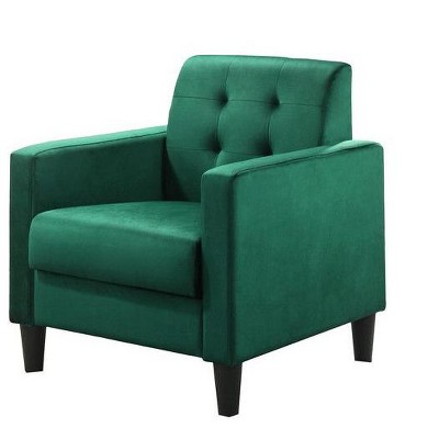 NicBex Velvet Accent Chair,Upholstered Living Room Chairs with Tufted Backrest and Plastic Legs,Cozy Armchair,Accent Chairs for Living Room