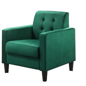 NicBex Velvet Accent Chair,Upholstered Living Room Chairs with Tufted Backrest and Plastic Legs,Cozy Armchair,Accent Chairs for Living Room - 1 of 4