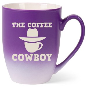 100 North Western Hat 10 Ounce Purple and White Two Toned Ombre, Comfortably Fits Your Hands, Ceramic Tea Coffee Cup Mug, The Coffee Cowboy - 1 of 1