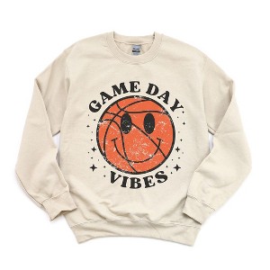 Simply Sage Market Women's Graphic Sweatshirt Game Day Vibes Basketball - 1 of 3