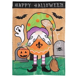 Magnolia Garden Happy Halloween Gnome 13 x 18 Inch Polyester Garden Flag - 1 of 2
