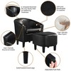 Yaheetech Set of 2 Faux Leather Barrel Chair and Ottoman Set for Bedroom Living Room - 4 of 4