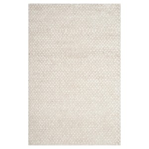 Snow White Solid Woven Area Rug 5