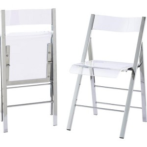 InterSpaceLiving Kasper Flex Luxury Modern Folding Chair Acrylic Lucite 2 Pk - 1 of 3