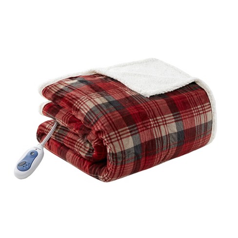 Secure Comfort Plaid Oversized Mink to Berber Heated Throw 60 x 70" - image 1 of 4