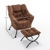 PAGED Accent Chair with Ottoman, Comfortable Living Room Chairs, Upholstered Lounge Chair with Metal Frame for Office - 2 of 4