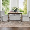 KINWELL Performance Fabric Slipcover Dining Chair Side Chair With Casters Set of 4 - 2 of 4