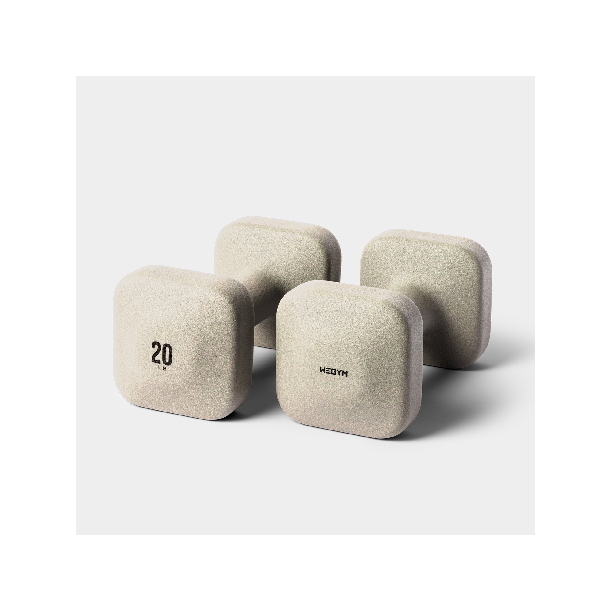 WeGym SafeGrip Dumbbells - Sandstone - 20lb