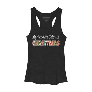 Women's Design By Humans My Favorite Color Is Christmas By c3gdesigns Racerback Tank Top - 1 of 3