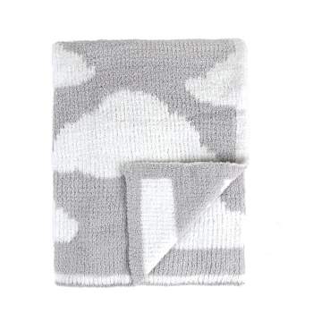 Tadpoles Ultra-Soft Chenille Knit Baby Blanket - Gray /White