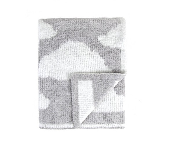 Tadpoles Ultra-Soft Chenille Knit Baby Blanket - Gray /White