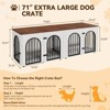 71" Dog Crate Furniture for 2 Dogs, Chew-Resistant Wooden Dog Kennel with Divider and Cushion, Decorative Dog Cage TV Stand, Indoor Pet Cage House - 3 of 4
