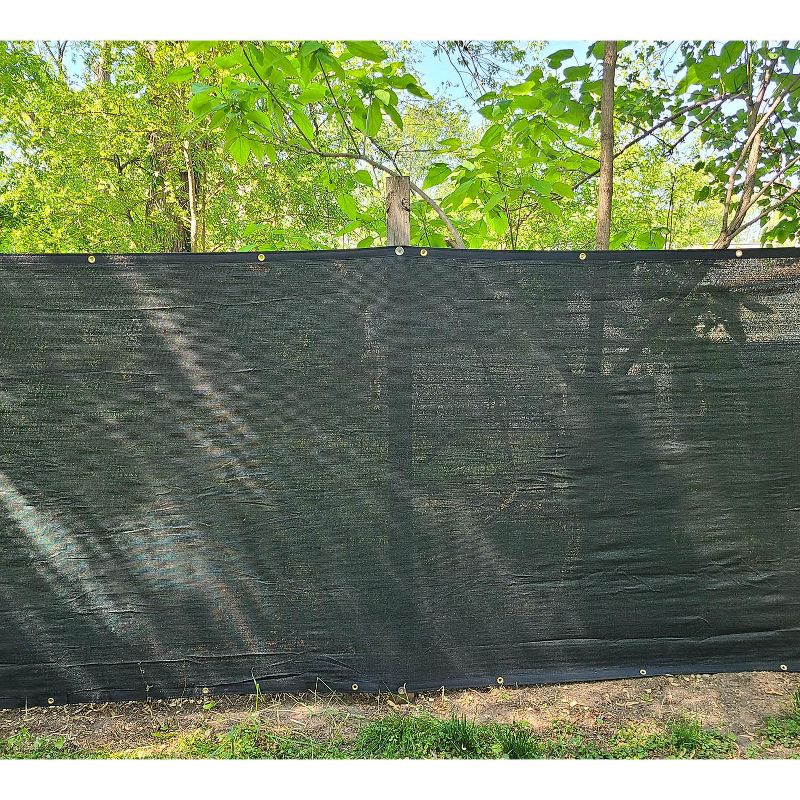 Home Aesthetics 6'x50' Green Fence Privacy Screen, Backyard Shade Mesh Tarp Garden Windscreen, 2 of 8