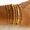 14K Gold Plated Jewelry Sets Trendy Thin Dainty Stackable Cuban Link Paperclip Chain Bracelet Pack - 2 of 4