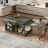 JUJABU Extendable Retro Kitchen Island with Storage, Drawers, Open Shelves and Built-In Power Outlets - 3 of 4