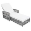 Bigget Outdoor Steel Wicker Rattan Chaise Lounge - 2 of 4
