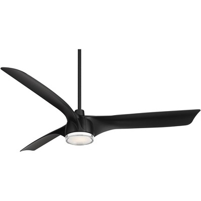 60" Matte Black LED Ceiling Fan with Remote and 3 Blades