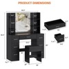 Vanity Desk with Mirror, Led Lights, Power Outlet and Stool - 2 of 4