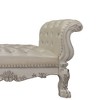 Acme Furniture 78.5" Dresden Ottoman and Bench Synthetic Leather and Bone White Finish: Upholstered, Metal Legs, No Assembly Required - 3 of 4