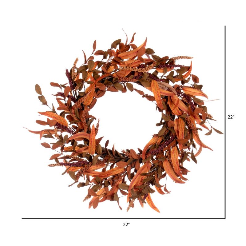 Vickerman 22" Artificial Autumn Berry and Foliage Wreath, 3 of 7