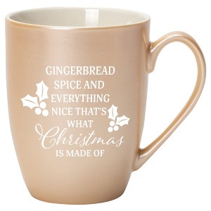 Elanze Designs Gingerbread Spice And Everything Nice That's What Christmas Is Made Of Pearlescent Sand 10 ounce New Bone China Coffee Cup Mug - 1 of 4