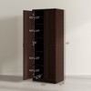 63" 2-Door Kitchen Pantry, Freestanding Storage Cabinet with 5-tier Shelving and 2 Adjustable Shelves for Dining Room - 3 of 4