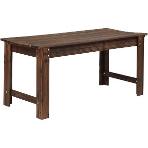 VINGLI Outdoor Wood Bench, 2-Person Outdoor Backless Porch Bench, Weather Resistant Patio Wooden Bench for Garden Entryway Yard - 1 of 4
