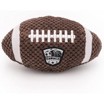 ZippyPaws SportsBallz - Dog Squeaky Toys Funny Plush, Cute Stuffed Puppy Toy, Gift for All Breeds, Interactive Squeaker - Football