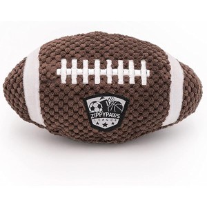 ZippyPaws SportsBallz - Dog Squeaky Toys Funny Plush, Cute Stuffed Puppy Toy, Gift for All Breeds, Interactive Squeaker - Football - 1 of 1