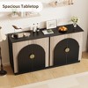 Nasitip 43" Mid-Century Fluted Buffet Cabinet w/ Arched Doors - Modular Sideboard w/ Adjustable Shelves for Dining, Living & Kitchen Storage - 3 of 4