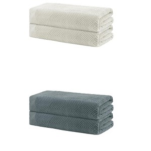 Unique Bargains Cotton Quick Lightweight Dry Large Bath Towels 4 Pcs - 1 of 4