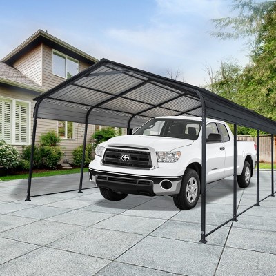 12X20 FT Heavy Duty Metal Steel Carport Garage,All Weather 12x20 FT Hard Roof Garden Gazebo,Outdoor Metal Car Shelter for Car,Truck-Coolbibila