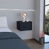 NicBex 13.8 inch Wide Floating Nightstand with 1 Drawer,Side Table with Black Handle,Bedside Table for Bedroom,Living Room - 2 of 4