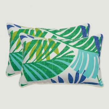Islamorada Floral 2pc Rectangular Throw Pillow Set Blue/Green - Pillow Perfect