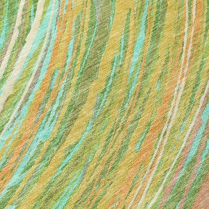 HomeRoots 9' X 12' Green Peach And Gold Abstract Washable Indoor Outdoor Area Rug - 1 of 3