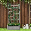 Gulches Set of 2 Brown Raised Planters Garden Beds, 22x8x6 - with Grid Design, Outdoor Wooden Planters and Plant Stand with Climbing Trellis - 2 of 4