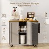 Celebalcony 39.8" W Kitchen Island Cart on Wheels Rolling Portable Dining Room Serving Utility Carts Mobile Movable with Drawers Cabinet - 4 of 4