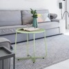 VisioGear Patio Small Side Table, Round Coffee Table with Adjustable Leveling Feet, End Table for Garden Balcony Yard, Green, 20.3"*20.3"*18.3" - 2 of 4