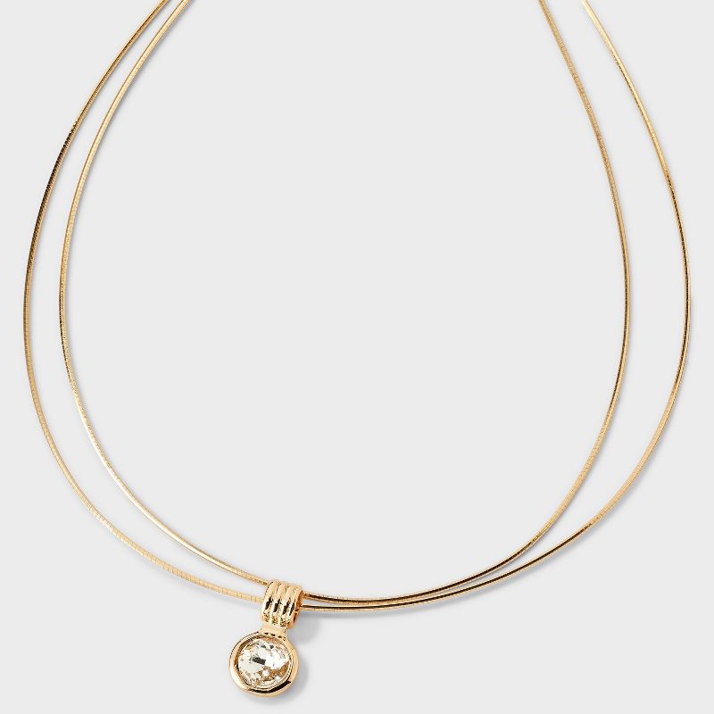 Mixed Size Pearl Multi-layer Necklace - A New Day™ White/Gold