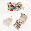 Unique Bargains 3 Layer Women PU Leather Jewelry Organizer Case with Drawer - 2 of 4
