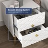 Resenkos 2Pcs Nightstand, 2 Drawer Dresser for Bedroom, Small Side Table, Bedside Furniture, Night Stand, End Table with Gold Handle, White - 4 of 4