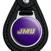 James Madison University Dukes Logo Black Leather Keychain - 3 of 4