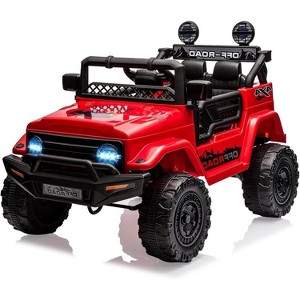 12V Kids Ride On Truck Car with Remote Control, Spring Suspension, 3 Speeds, LED Lights, Parent Safety Brake - 1 of 4