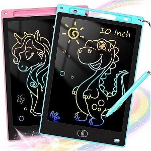 MOVSSOU 2 Pack LCD Writing Tablet 10in Colorful Toddler Drawing Pad Doodle Board Erasable Electronic Drawing Pad - 1 of 4