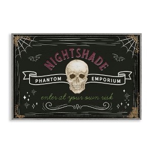 Stupell Industries Nightshade Emporium Sign Framed Giclee Art, Gray, 24" x 16" - 1 of 4