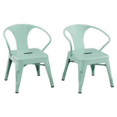Set of 2 Kids' Metal Activity Chairs Mint - ACEssentials